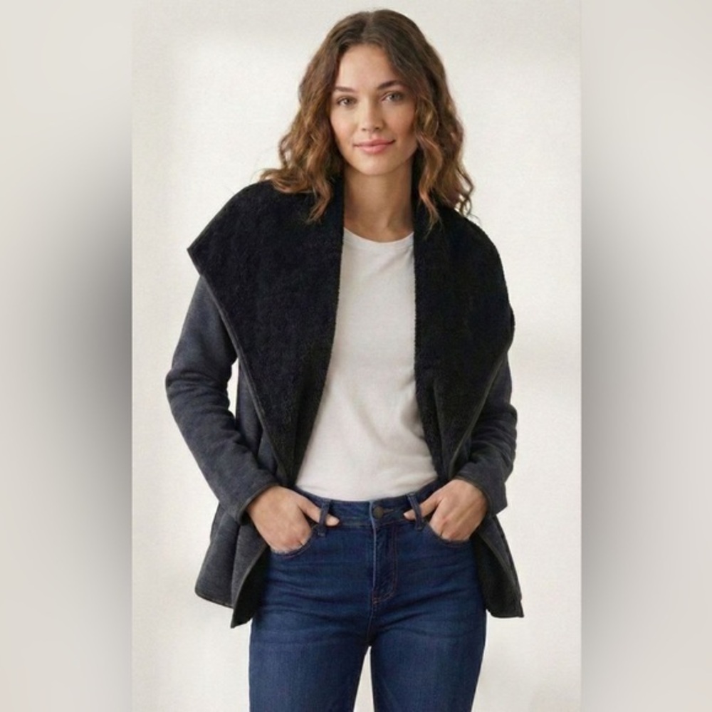 Women's Black Cardigan Open Front Relaxed fit NWT